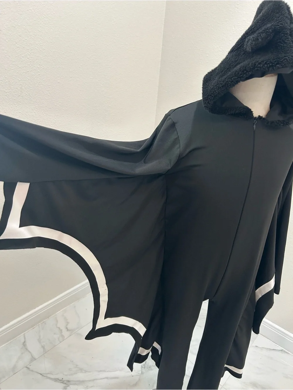 Bat Kids Halloween Costume Hoodie with Winged Cape, Size Small